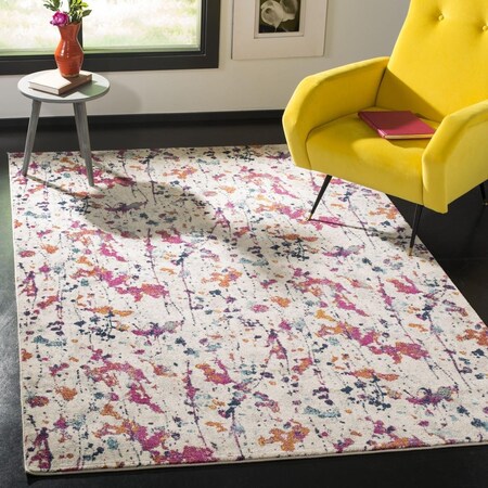 Safavieh 6 ft. 7 in. x 6 ft. 7 in. Evoke Square Power Loomed Rug Ivory & Red EVK284Q-7SQ